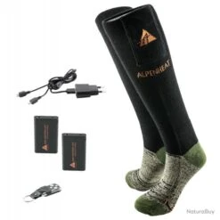 Alpenheat Chaussettes Chauffantes Laine SET AVEC TELECOMMANDE L
