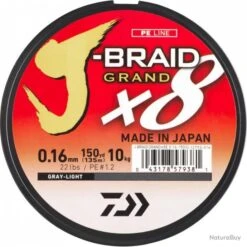 J-Braid Grand X8 135 M Gris Daiwa 13/100 / #1 / 8.5 Kg / 19 Lb