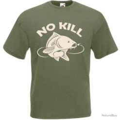 FRUIT OF THE LOOM T-SHIRT NO KILL Pêche Sportive Carpe Capture Et Relâche Catch And Release Préservation Environnement