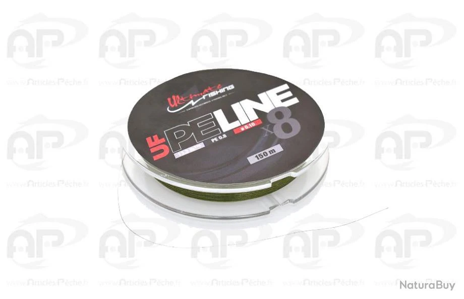 Tresse Ultimate Fishing UF PE Line X8 Green 0.15mm 150 M 9,5kg