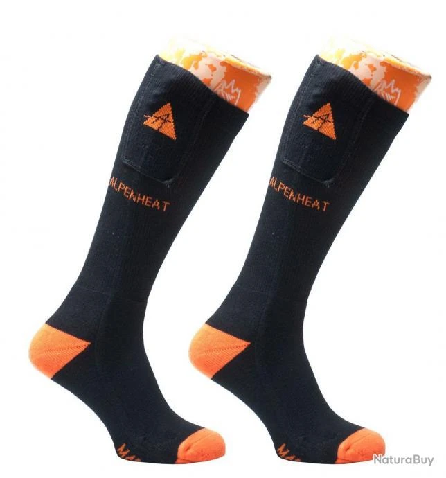 ALPENHEAT Chaussette Chauffantes Seul Coton M