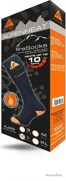 ALPENHEAT Chaussette Chauffantes Seul Coton M – Image 2